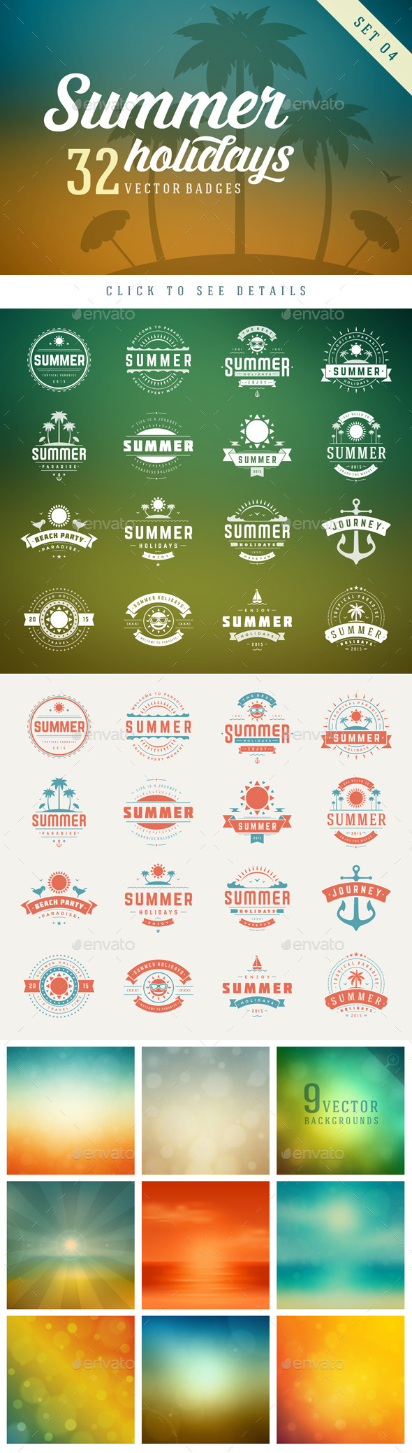 GraphicRiver Summer Holidays Badges 11490081 GraphicRiver Summer Holidays Badges 11490081