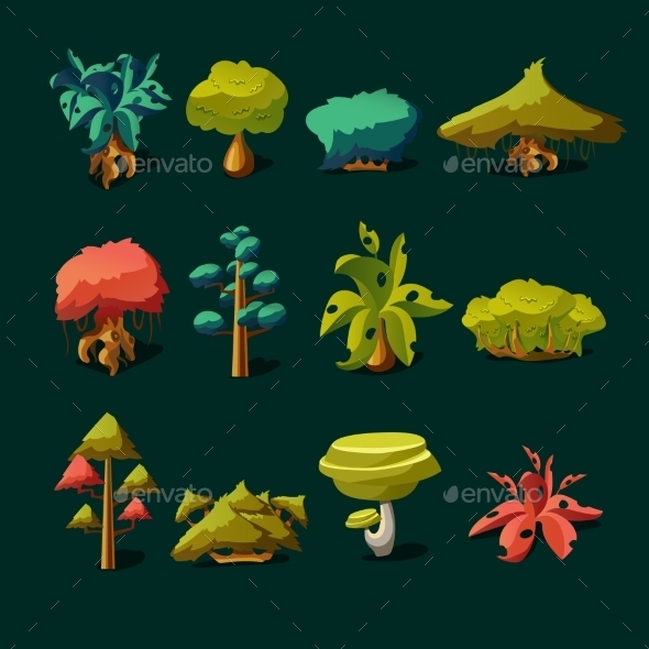 GraphicRiver Cartoon Nature Elements 11492059 GraphicRiver Cartoon Nature Elements 11492059