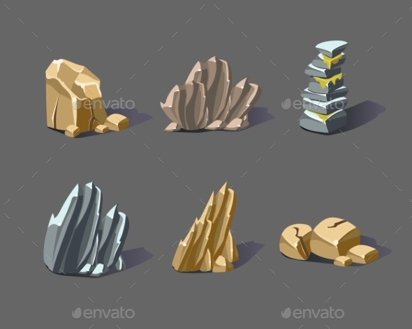 GraphicRiver Cartoon Stones and Minerals 11492079 GraphicRiver Cartoon Stones and Minerals 11492079