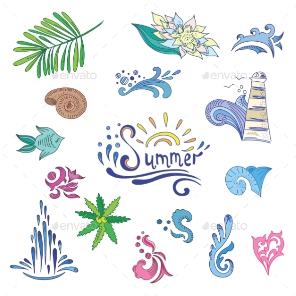 GraphicRiver Colorful Sketch Style Summer Icons 11492926 GraphicRiver Colorful Sketch Style Summer Icons 11492926