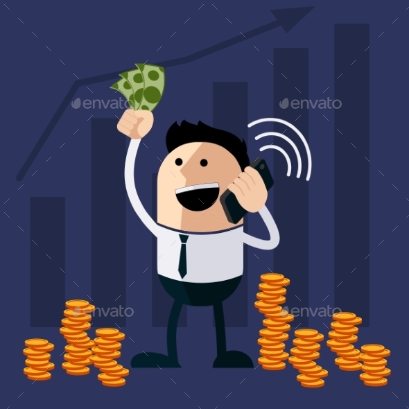 GraphicRiver Happy Man Holding Money 11493157 GraphicRiver Happy Man Holding Money 11493157