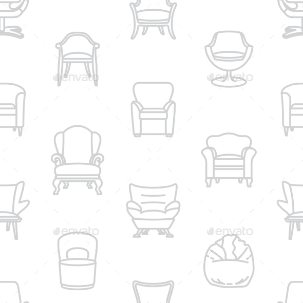 GraphicRiver Seamless Vector White Pattern Of Armchairs 11493194 GraphicRiver Seamless Vector White Pattern Of Armchairs 11493194