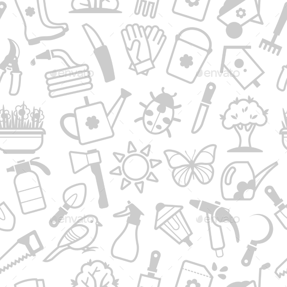GraphicRiver Vector White Pattern Of Garden Accessories 11493321 GraphicRiver Vector White Pattern Of Garden Accessories 11493321