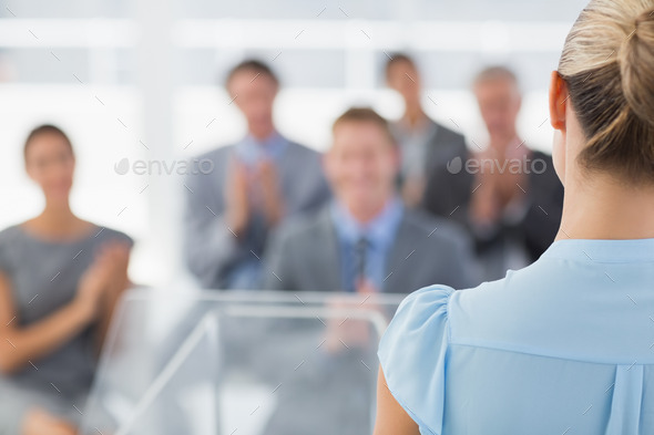 Businesswoman doing conference presentation in meeting room (Misc) Photo Download