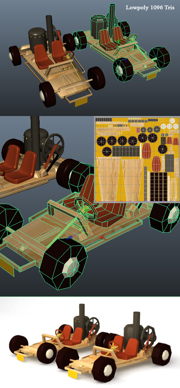 3DOcean 3D Steam Kart Model 11493979 3DOcean 3D Steam Kart Model 11493979