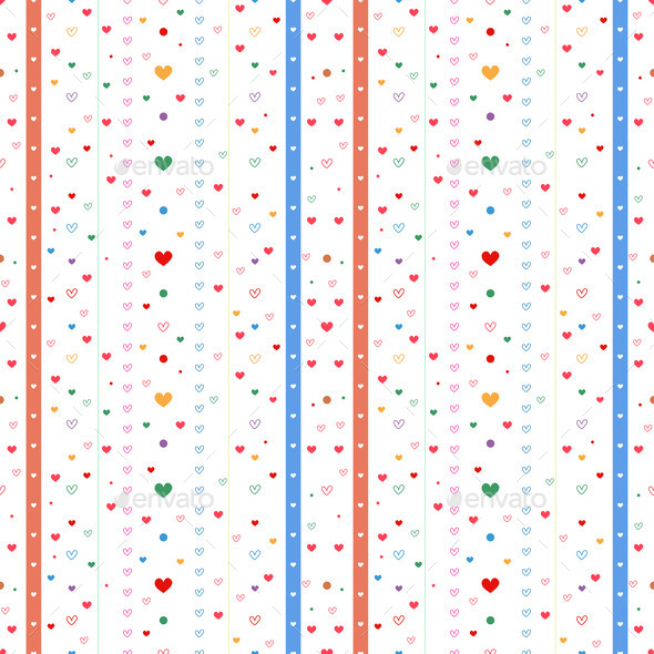 Cute hearts seamless pattern