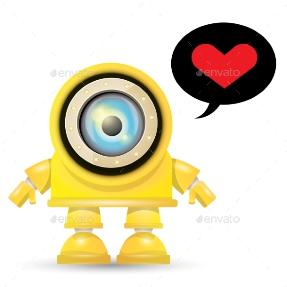 GraphicRiver Orange Cartoon Robot Isolated On White 11494575 GraphicRiver Orange Cartoon Robot Isolated On White 11494575