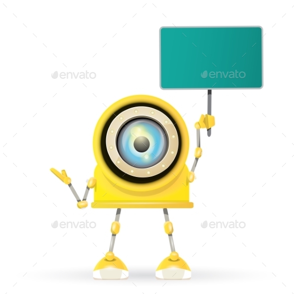 GraphicRiver Orange Cartoon Robot Isolated On White 11494589 GraphicRiver Orange Cartoon Robot Isolated On White 11494589