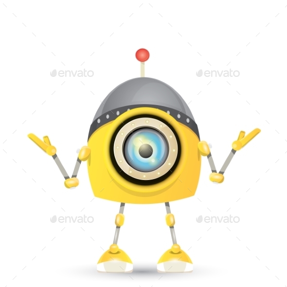 GraphicRiver Orange Cartoon Robot Isolated On White 11494622 GraphicRiver Orange Cartoon Robot Isolated On White 11494622