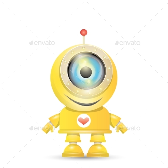 GraphicRiver Orange Cartoon Robot Isolated On White 11494632 GraphicRiver Orange Cartoon Robot Isolated On White 11494632