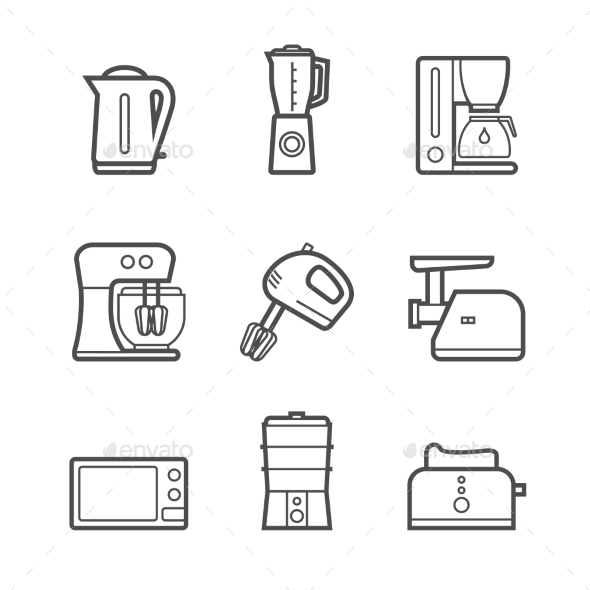 GraphicRiver Kitchen Appliances Vector Line Style Icon Set 11494920 GraphicRiver Kitchen Appliances Vector Line Style Icon Set 11494920