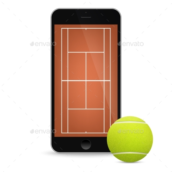 GraphicRiver Black Vector Smartphone With Tennis Ball And Field 11495196 GraphicRiver Black Vector Smartphone With Tennis Ball And Field 11495196
