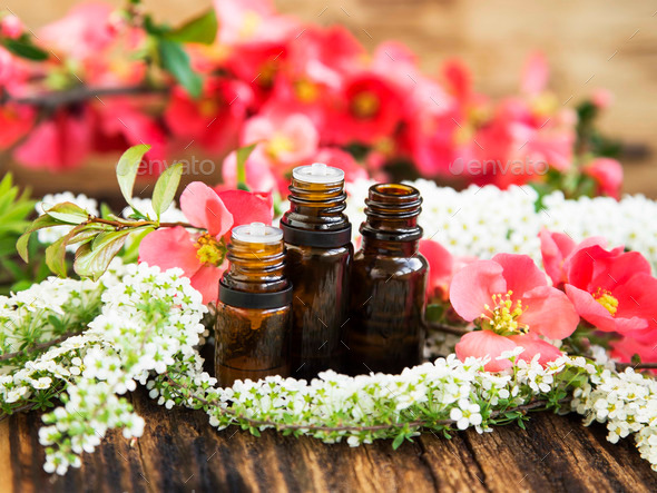 Aromatherapy Flower Essences in Bottles