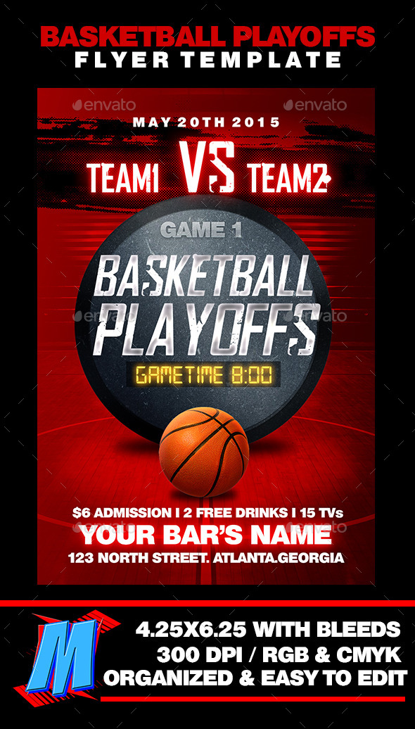 GraphicRiver Basketball Playoffs Flyer Template 11497053 GraphicRiver Basketball Playoffs Flyer Template 11497053