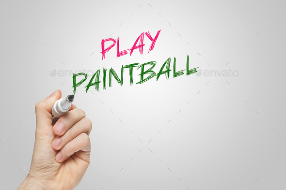 Hand writing play paintball (Misc) Photo Download