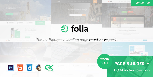 ThemeForest Folia Landing Pages Pack With Page Builder 11451246 ThemeForest Folia Landing Pages Pack With Page Builder 11451246