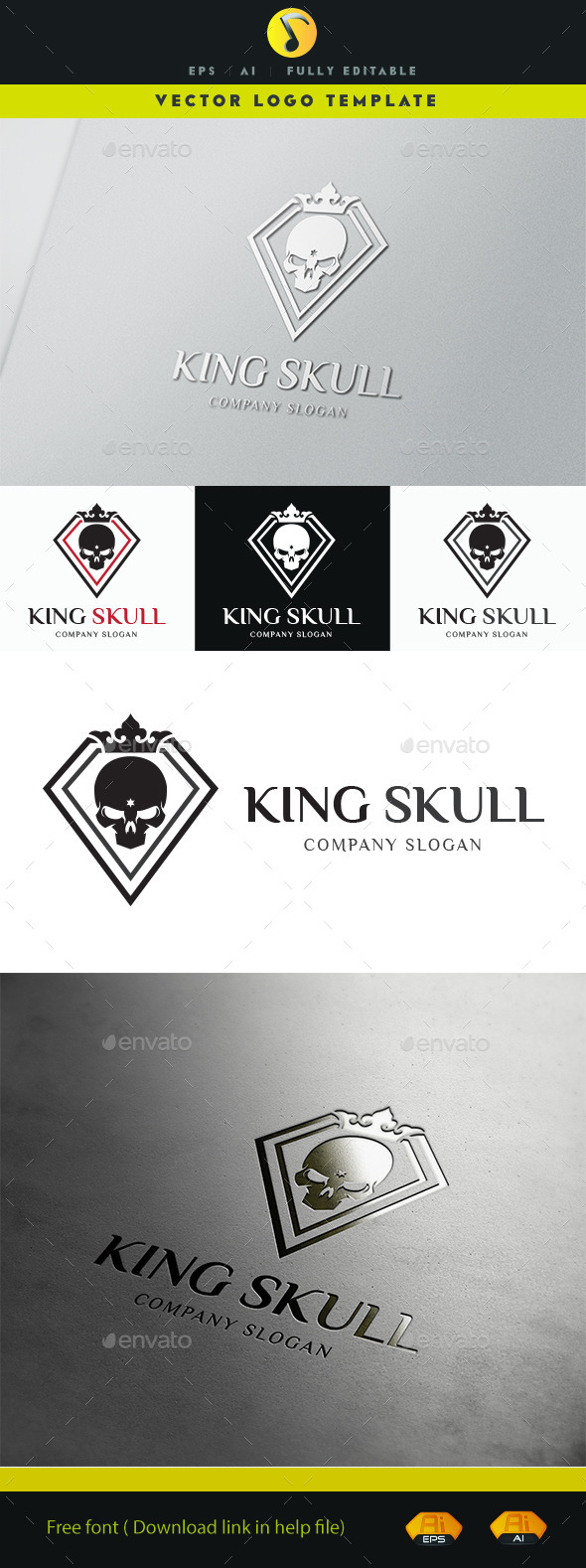 GraphicRiver King Skull Logo 11501119 GraphicRiver King Skull Logo 11501119
