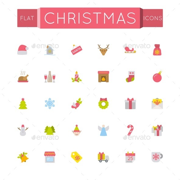 GraphicRiver Vector Flat Christmas Icons 11506700 GraphicRiver Vector Flat Christmas Icons 11506700