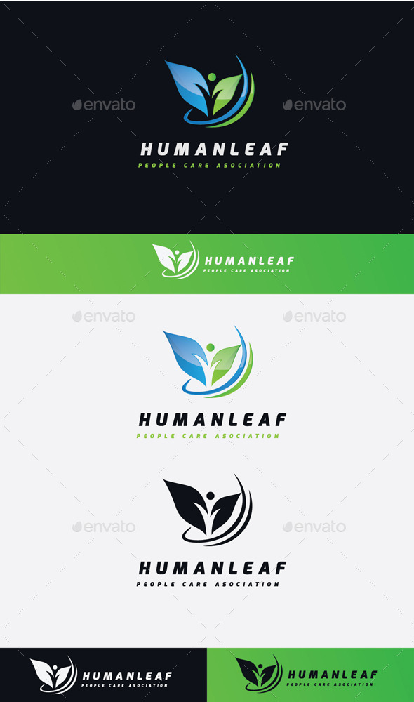 GraphicRiver Human Leaf Logo 11506741 GraphicRiver Human Leaf Logo 11506741