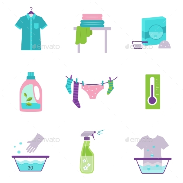 GraphicRiver Cleaning Tools Icons In Flat Color Style 11508695 GraphicRiver Cleaning Tools Icons In Flat Color Style 11508695