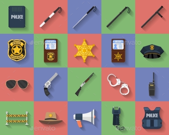 GraphicRiver Icon Set of Police Regimentals 11513163 GraphicRiver Icon Set of Police Regimentals 11513163