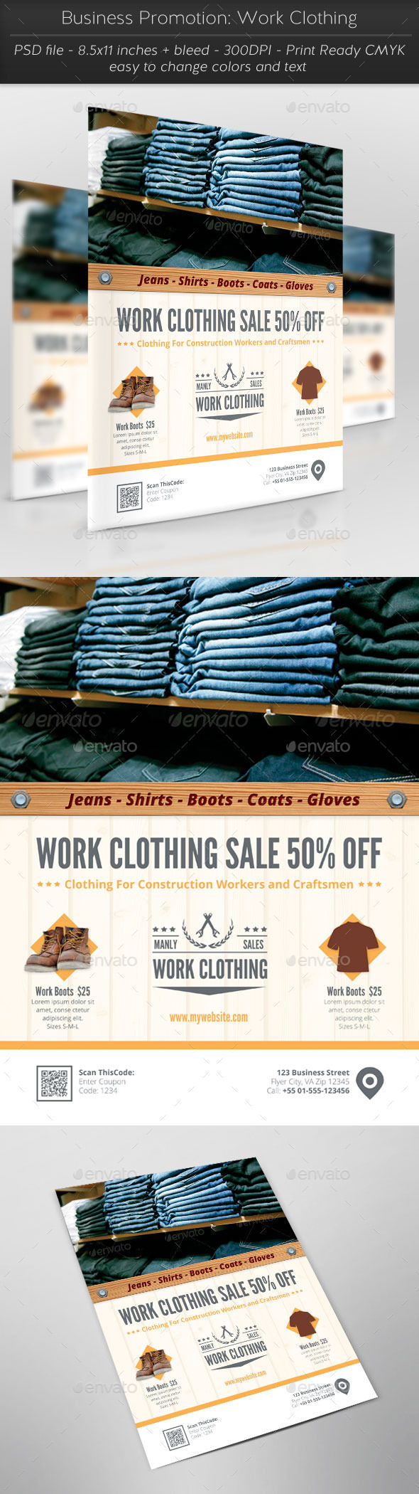 GraphicRiver Business Promotion Work Clothing 11514111 GraphicRiver Business Promotion Work Clothing 11514111