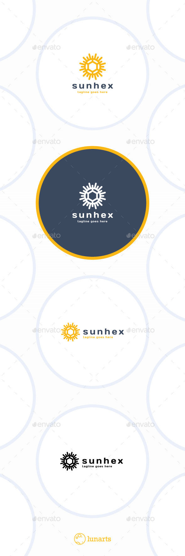 GraphicRiver Sun Hex Logo 11515331 GraphicRiver Sun Hex Logo 11515331