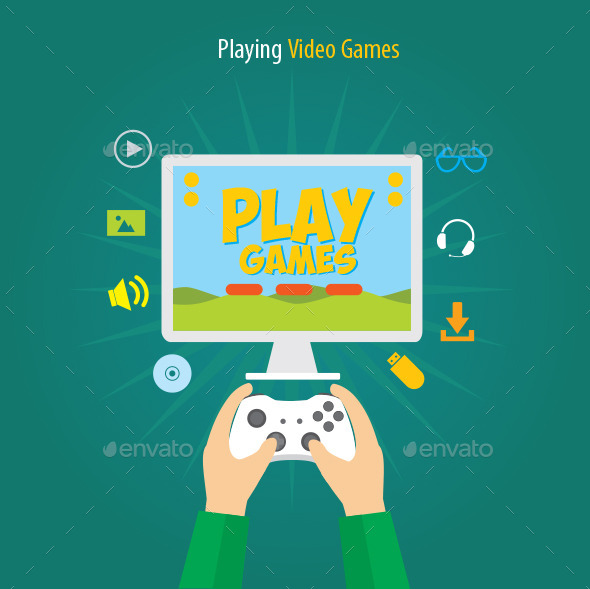 GraphicRiver Playing Video Games 11515962 GraphicRiver Playing Video Games 11515962