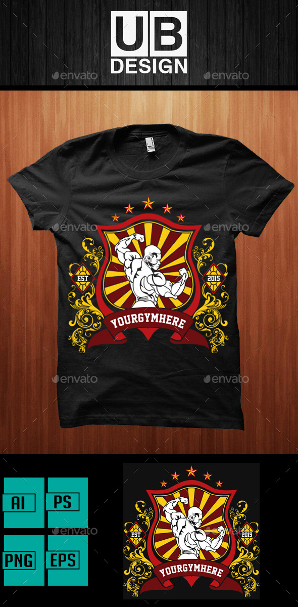 GraphicRiver Muscleman T-Shirt Design 11523543 GraphicRiver Muscleman T-Shirt Design 11523543