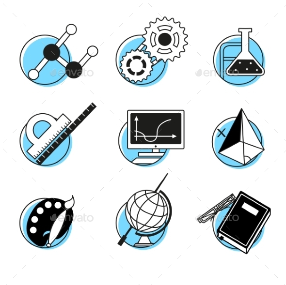 GraphicRiver Science Linear Icons Set School Lessons 11524611 GraphicRiver Science Linear Icons Set School Lessons 11524611