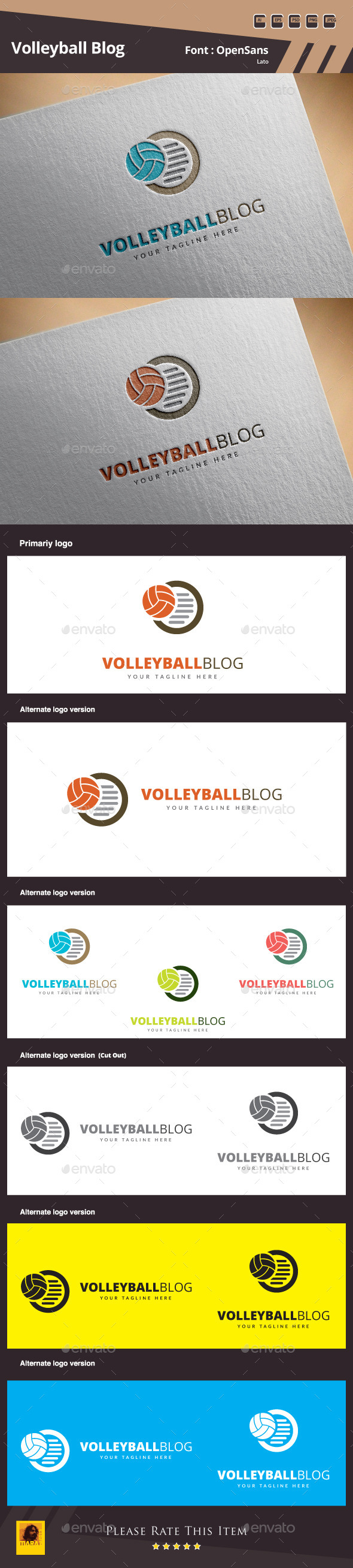 GraphicRiver Volleyball Blog Logo Template 11527721 GraphicRiver Volleyball Blog Logo Template 11527721