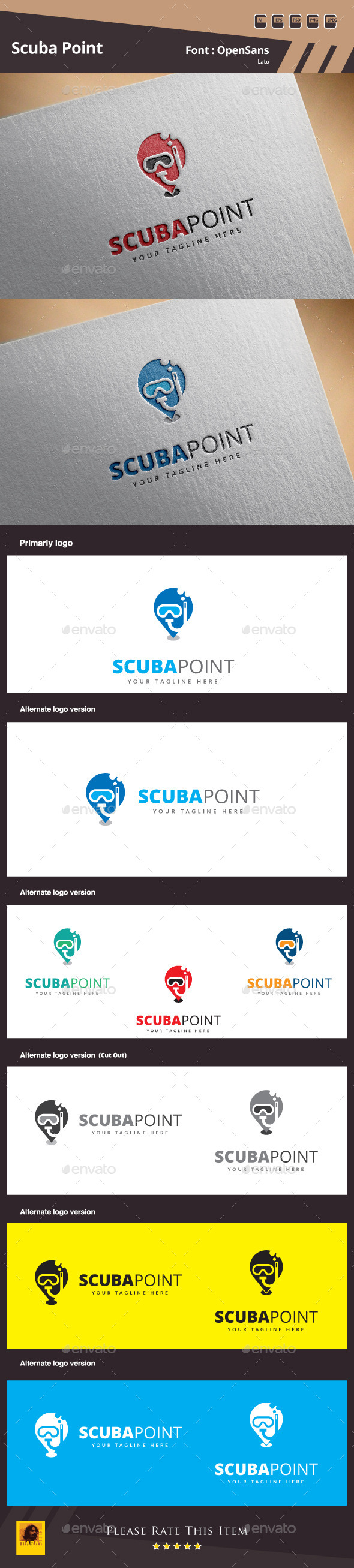 GraphicRiver Scuba Point Logo Template 11528778 GraphicRiver Scuba Point Logo Template 11528778