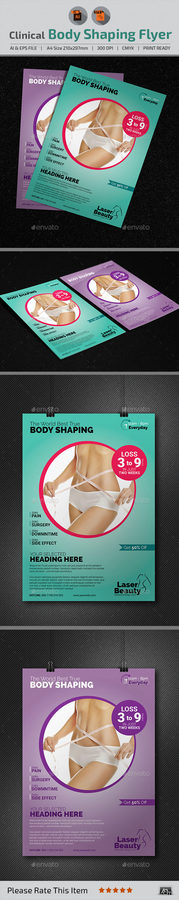 GraphicRiver Clinical Body Shaping Flyer 11529195 GraphicRiver Clinical Body Shaping Flyer 11529195
