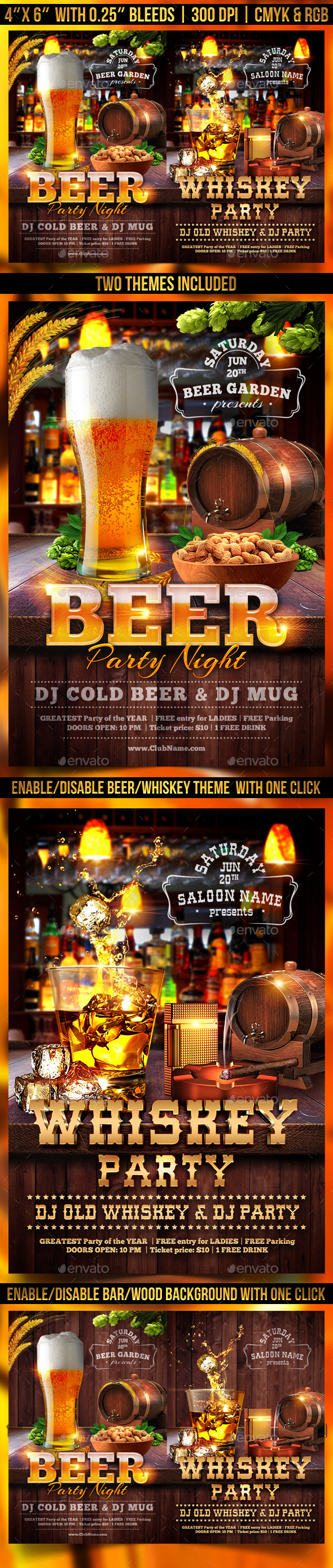 GraphicRiver Beer and Whiskey Flyer Template 11441026 GraphicRiver Beer and Whiskey Flyer Template 11441026