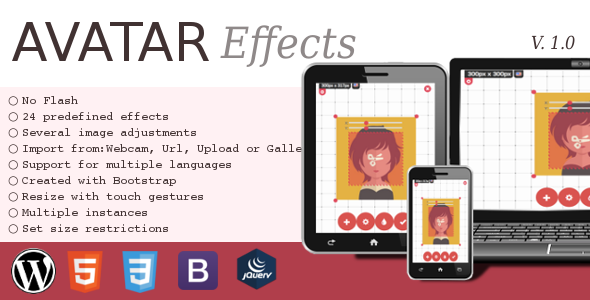CodeCanyon Avatar Effects Responsive HTML5 Image Picker 11447196 CodeCanyon Avatar Effects Responsive HTML5 Image Picker 11447196