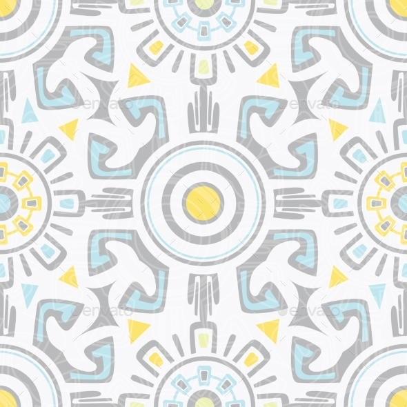 GraphicRiver Vector Grey Blue Yellow Tribal Seamless Pattern 11533238 GraphicRiver Vector Grey Blue Yellow Tribal Seamless Pattern 11533238
