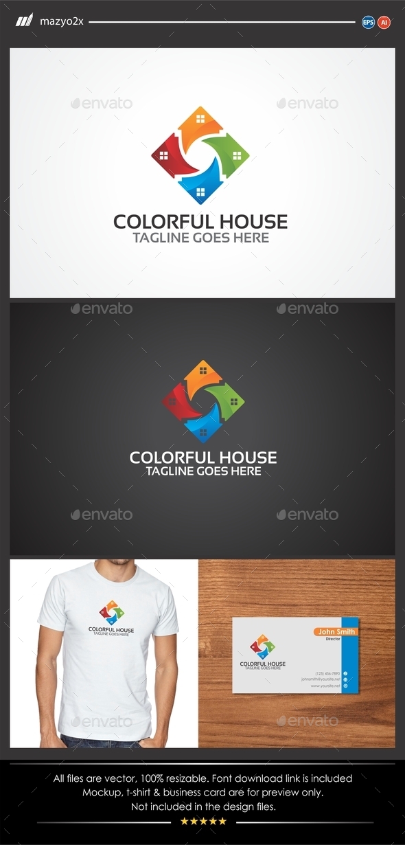 GraphicRiver Colorful House Logo 11535568 GraphicRiver Colorful House Logo 11535568