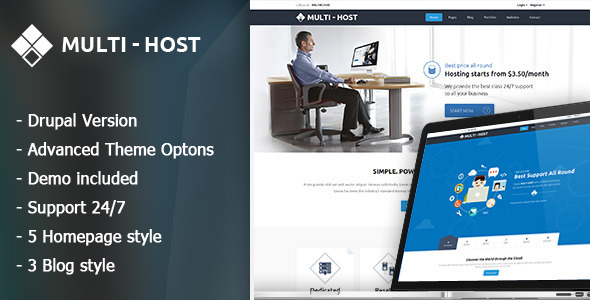 Multi Host - Responsive Hosting Drupal Theme