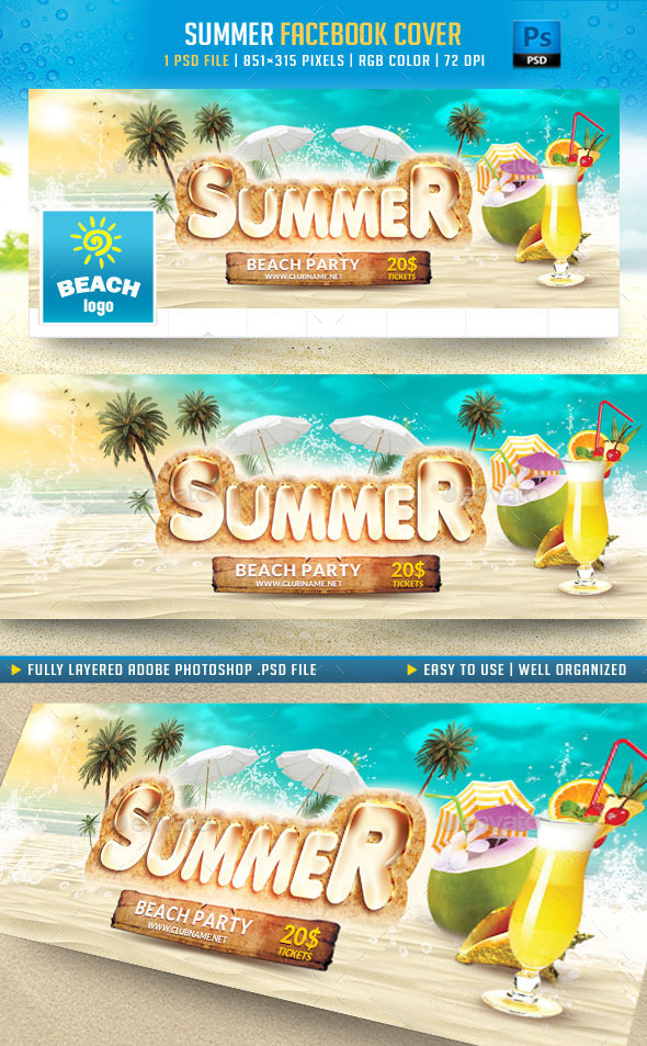 GraphicRiver Summer Facebook Cover 11540649 GraphicRiver Summer Facebook Cover 11540649