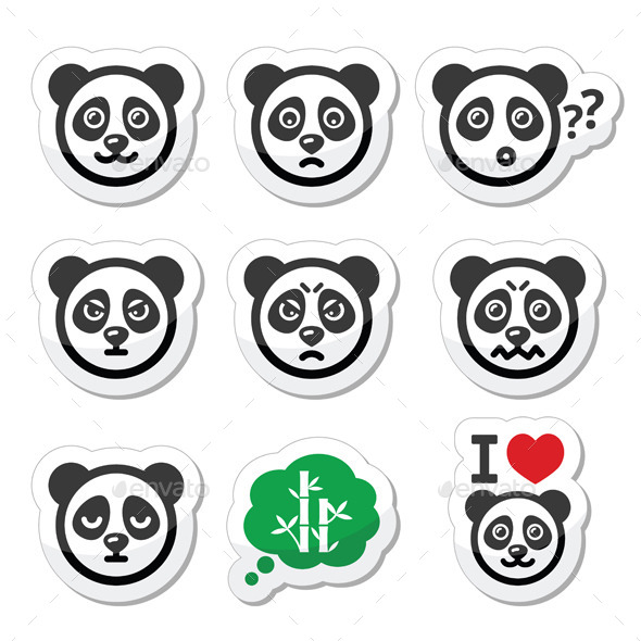 GraphicRiver Panda Bear Icons Set 11541269 GraphicRiver Panda Bear Icons Set 11541269