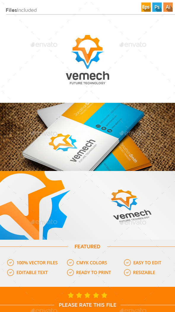 GraphicRiver V Gear Logo 11541958 GraphicRiver V Gear Logo 11541958