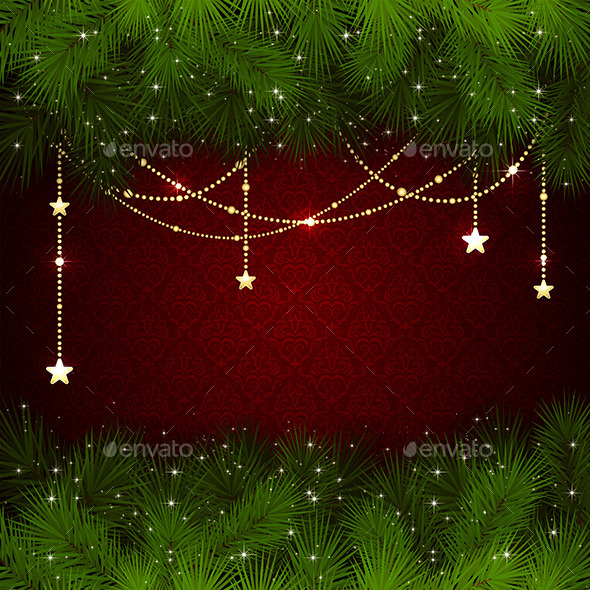 GraphicRiver Christmas Decoration on Red Background 11542413 GraphicRiver Christmas Decoration on Red Background 11542413