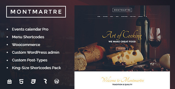 Montmartre - Cafe & Restaurant WordPress Theme