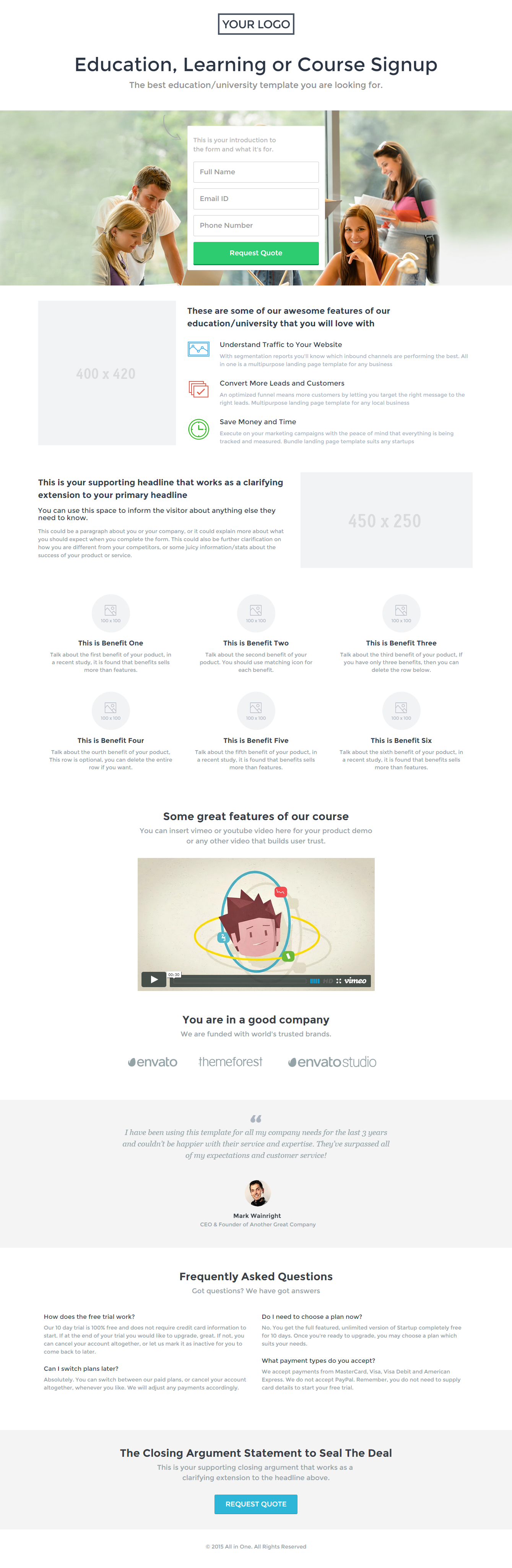  All in One - Multipurpose Landing Page Template