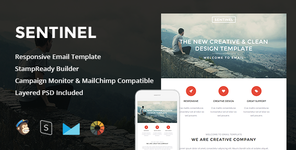 Sentinel - Responsive Email + StampReady Builder