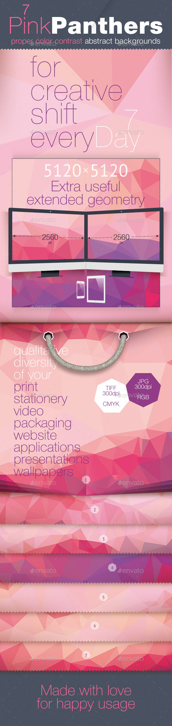 GraphicRiver Poly Backgrounds Daily Set for Week PinkPanthers 11544708 GraphicRiver Poly Backgrounds Daily Set for Week PinkPanthers 11544708