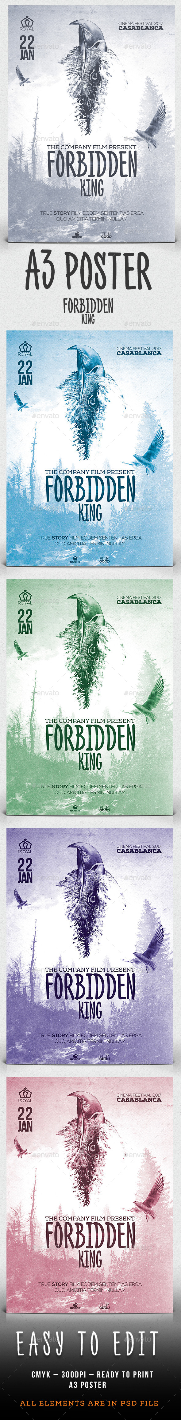 GraphicRiver A3 Forbidden King Poster Film Template 11545934 GraphicRiver A3 Forbidden King Poster Film Template 11545934