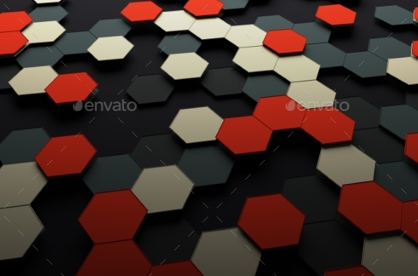 GraphicRiver Abstract 3D Rendering Of Surface With Hexagons 11547219 GraphicRiver Abstract 3D Rendering Of Surface With Hexagons 11547219