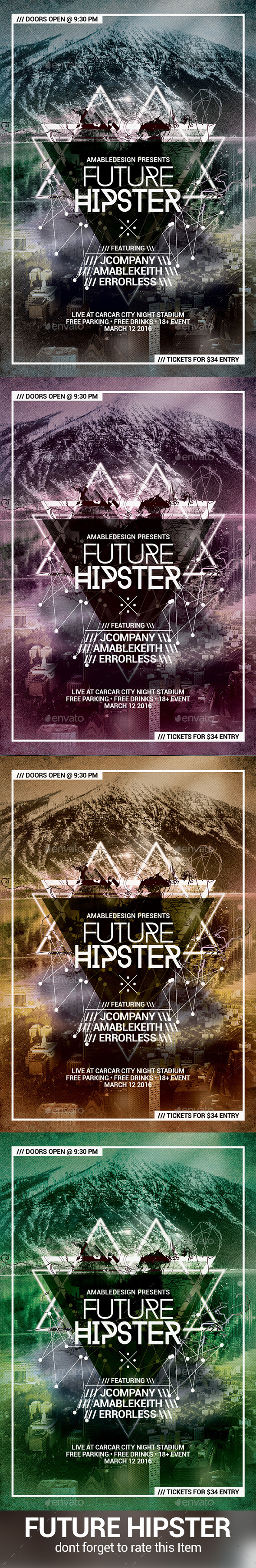 GraphicRiver Future Hipster Flyer 11547899 GraphicRiver Future Hipster Flyer 11547899