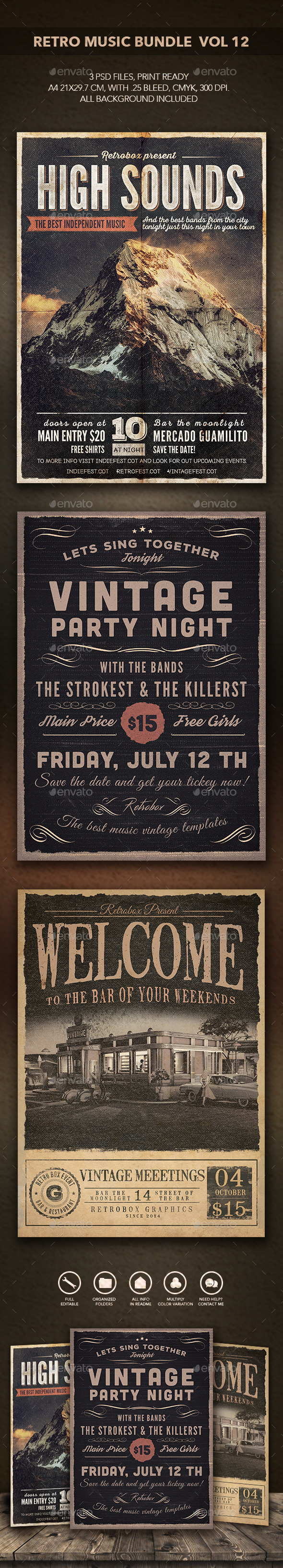 GraphicRiver Retro Music Bundle vol 12 11548192 GraphicRiver Retro Music Bundle vol 12 11548192